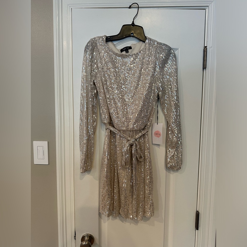 Crystal Sky long sleeve cocktail dress new with tags size small